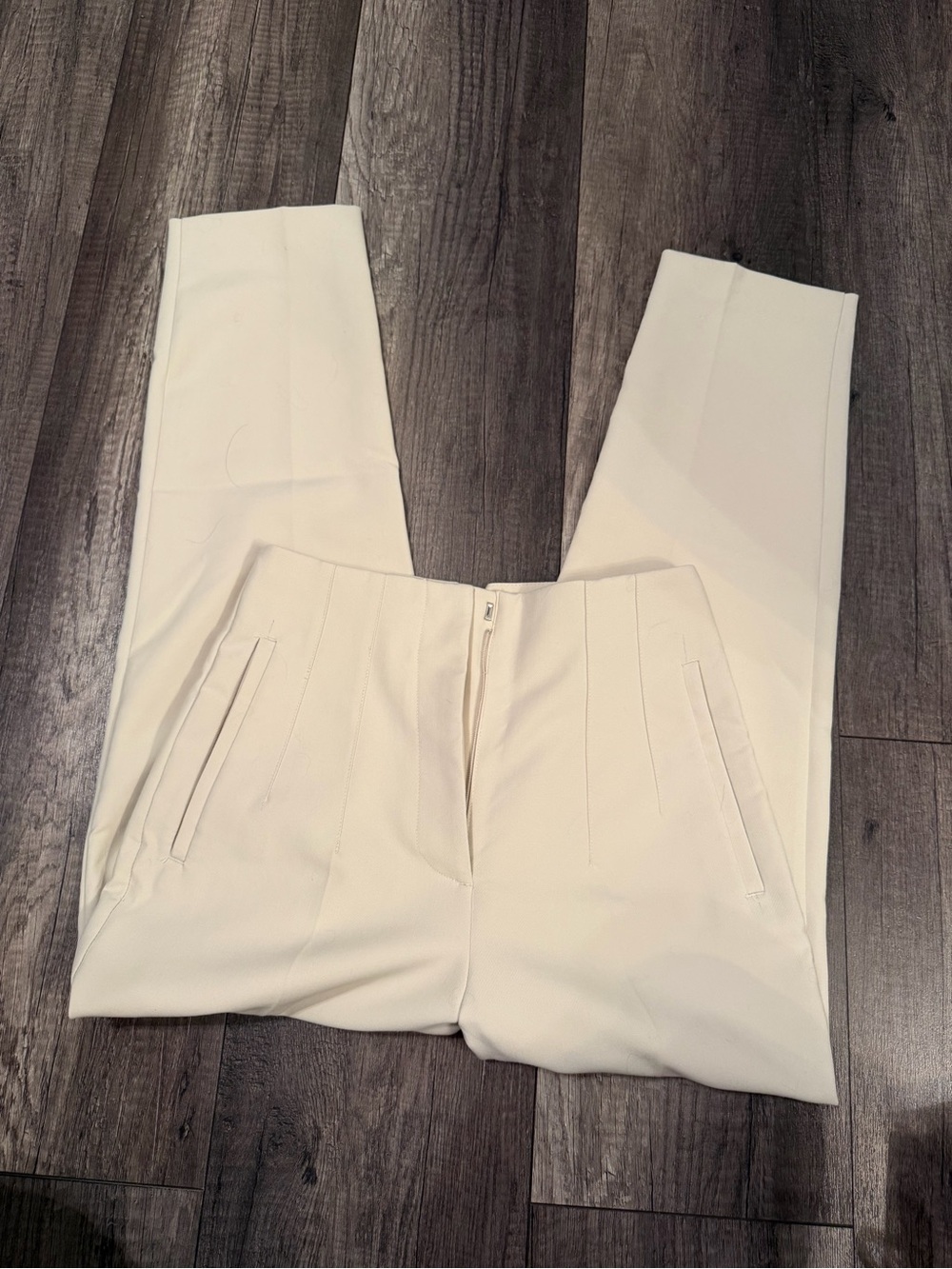 Zara Cream High-Waist Tapered Trousers
